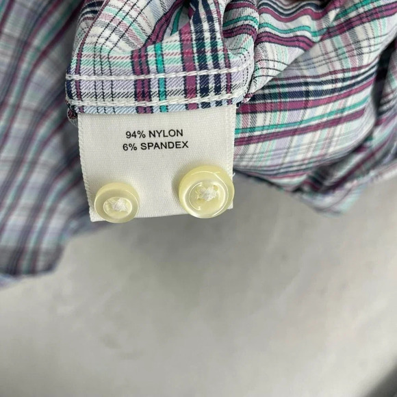 Peter Millar Button-Down Shirt Men's Sz M Purple Summer Comfort Plaid Collared - Picture 11 of 12